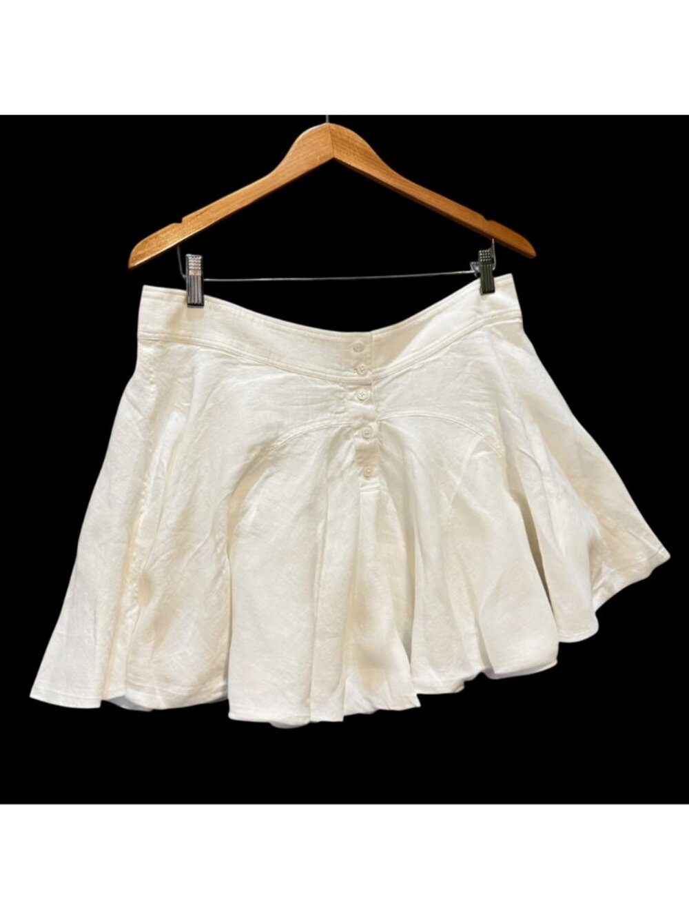 J Crew White Pleated Linen Mini Skirt Size 14 Summer Cottagecore Tennis Clueless - Picture 4 of 10